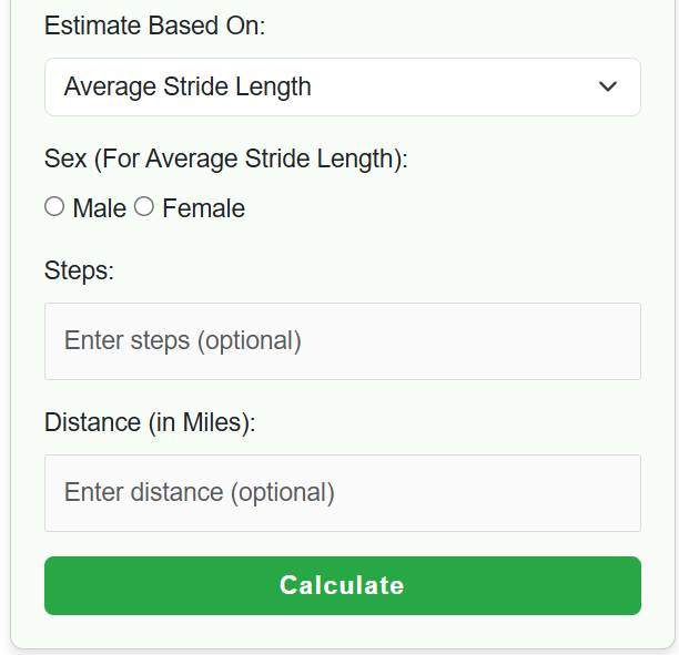 Steps to Miles Calculator